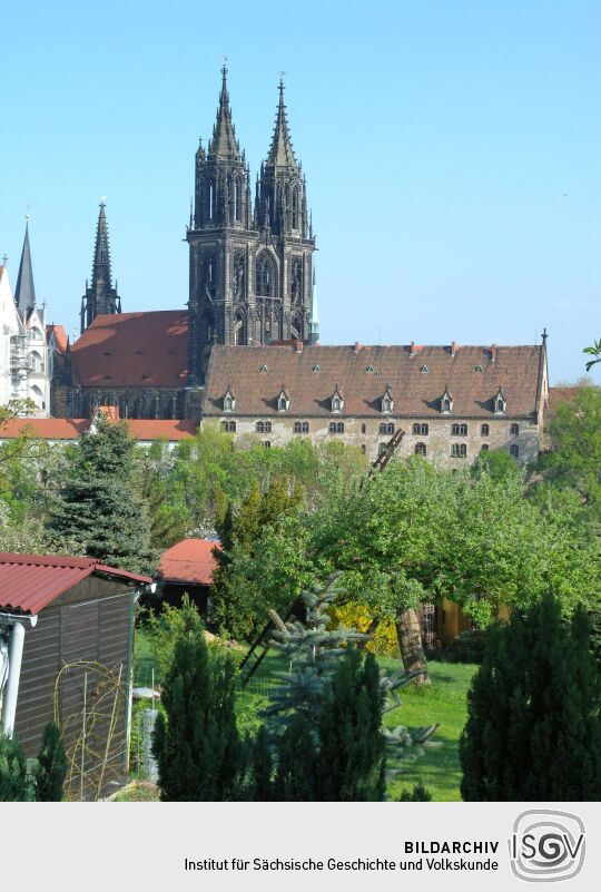 Meißen - Dom und Kornhaus von Mönchslehne