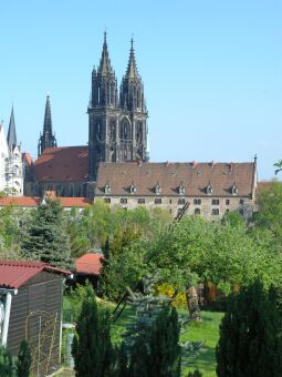 Bild: Meißen - Dom und Kornhaus von Mönchslehne