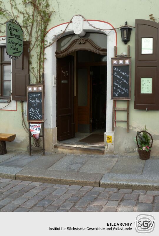 Meißen - Gaststätte "Grüner Humpen" - Burgstraße Nr.15 (Gravur 1784)