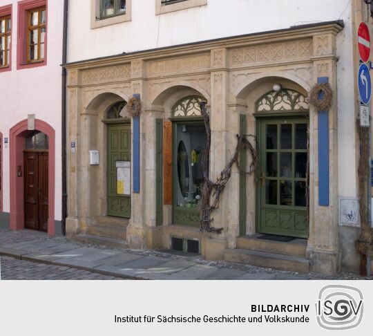 Meißen - Schmuckfassade in Burgstraße Nr.13 (Gravur: Julius Koch)