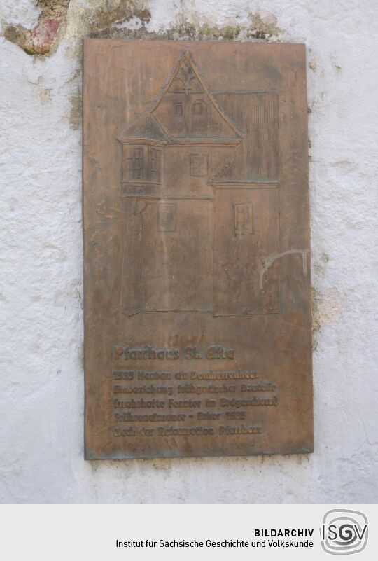 Meißen - Infotafel zu Pfarre, Freiheit Nr.7 von 1535