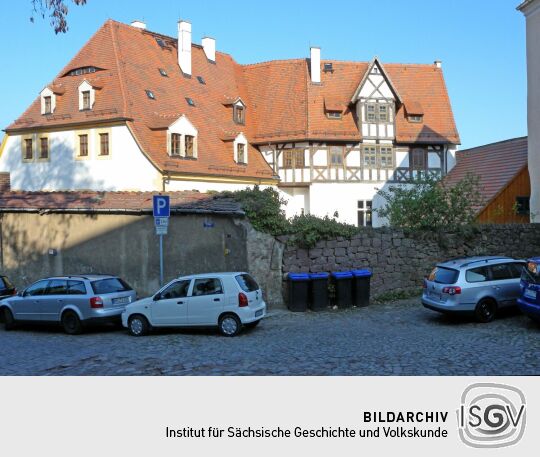 Meißen - Freiheit Nr.6 mit historischem Fachwerkerker an Hofseite