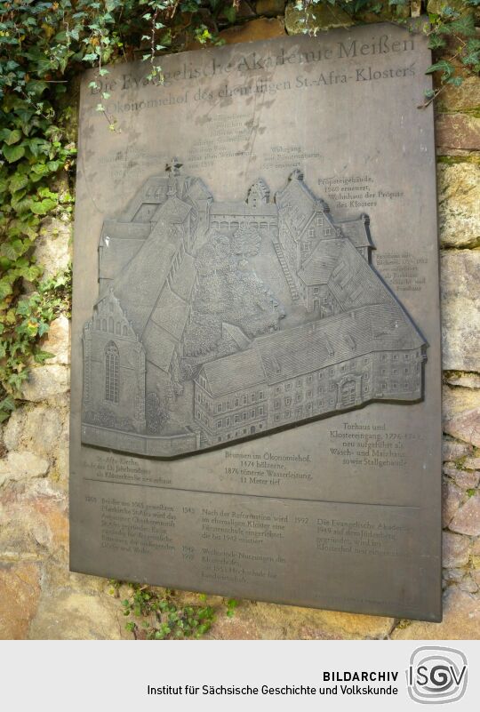 Infotafel zum Klosterhof Sankt Afra Meißen Freiheit 16 (Evang. Akademie)