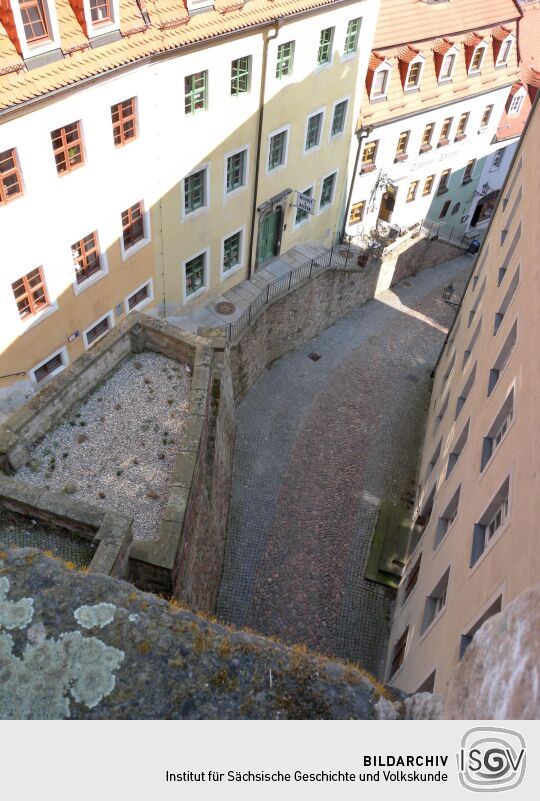 Meißen - Hohlweg von der Schlossbrücke (Schlossstufen links)