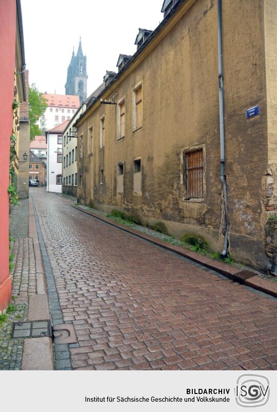 Meißen - Lorenzgasse mit Blick zum Dom
