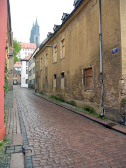 Bild: Meißen - Lorenzgasse mit Blick zum Dom