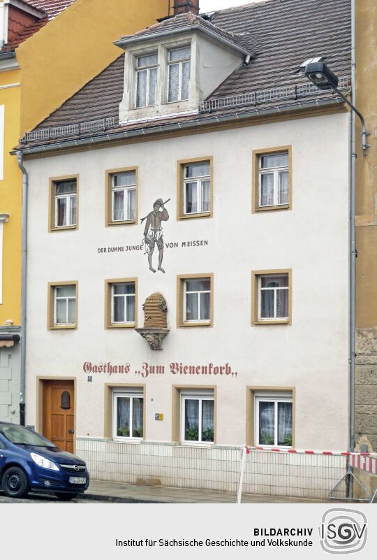 Meißen - Neugasse 9 - Gasthaus "Zum Bienenkorb" mit Wandgemälde