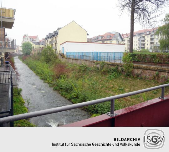 Meißen - Neumarkt mit Hinterhäusern von Neugasse 19 (Triebischbrücke)
