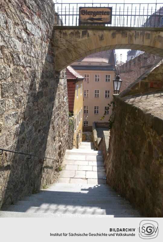 Meißen, Schlossstufen - im Hohlweg und hier aufwärts zu Schlossbrücke