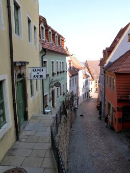 Bild: Meißen, Schlossstufen - im Hohlweg und aufwärts entlang Schlossbrücke