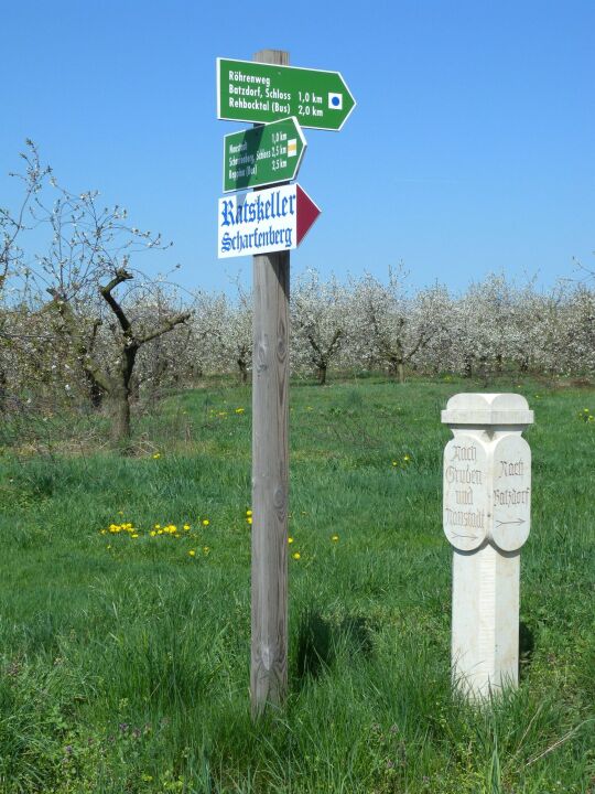 Wegweiser und Wegsäule - Abzweig Batzdorf in Reichenbach