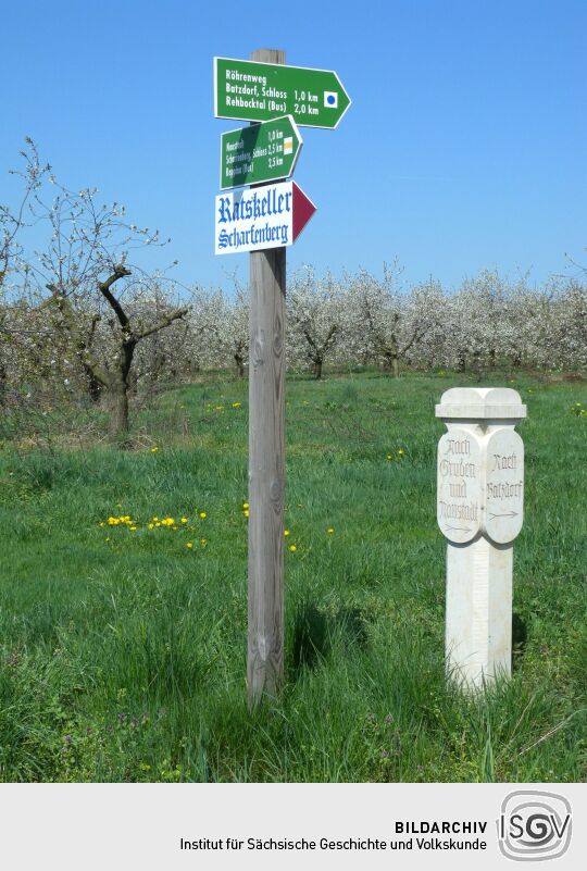 Wegweiser und Wegsäule - Abzweig Batzdorf in Reichenbach